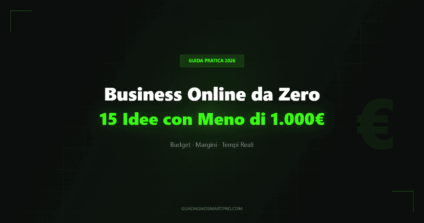 Business Online da Zero - 15 Idee con Meno di 1000 Euro